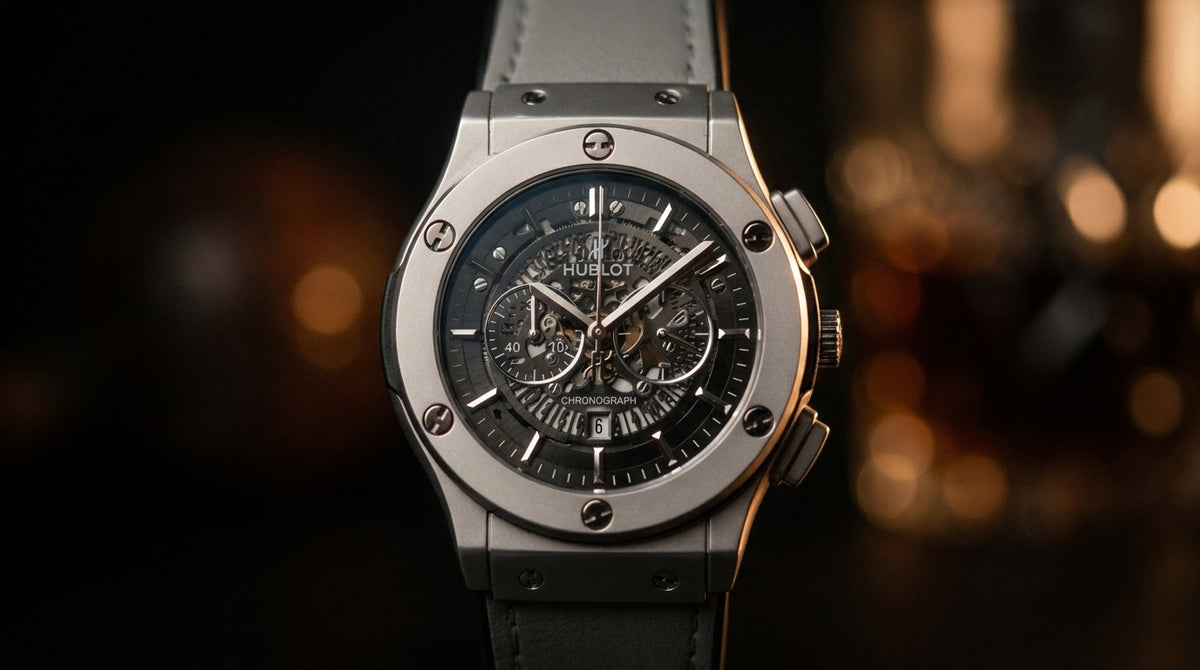Apex Skeleton Automatic Chronograph Watch – Titanium Grey